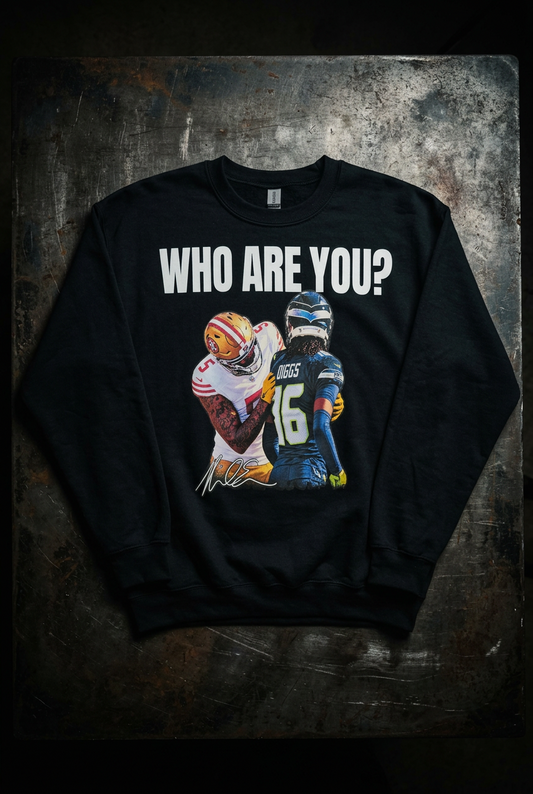 Who Are You? Crewneck — Funny Rhode Island Workwear Sweatshirt